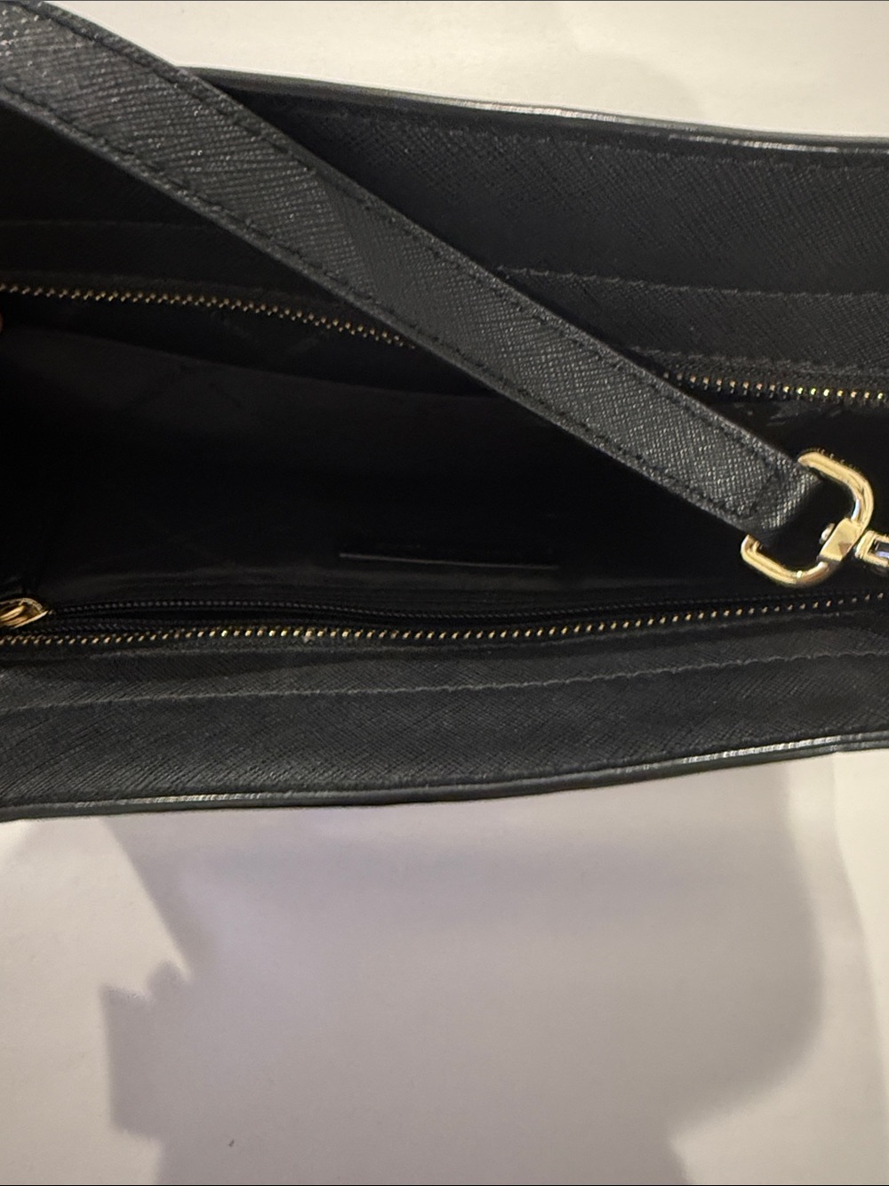 Michael Kors Black Saffiano Satchel with Gold Logo - Picture 4 of 4